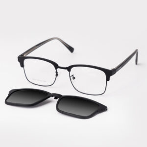 GỌNG KÍNH RÂM CẬN 2IN1 18021 C2 ĐEN NHÁM