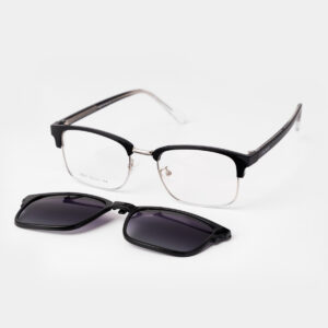 GỌNG KÍNH RÂM CẬN 2IN1 18021 C3 ĐEN BÓNG